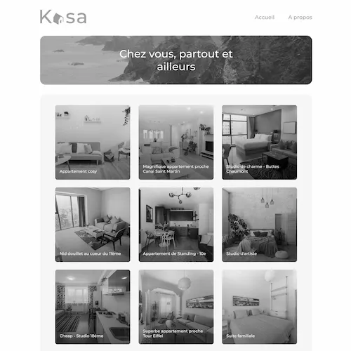 Screenshot of a vacation rental website named Kasa